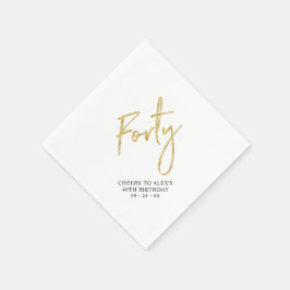 お祝い フォーティー | 現代の大人の40歳の誕生日パーティー ナ スタンダードカクテルナプキン