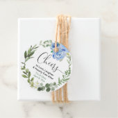 お祝い ブライダルシャワー 緑の花 青  フェイバータグ (インサイチュ)