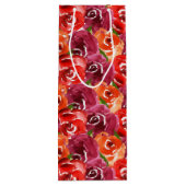 お祝い ブライト ウォーターカラー フラワーズ ワインギフトバッグ (裏面)