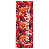 お祝い ブライト ウォーターカラー フラワーズ ワインギフトバッグ (正面)