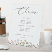 お祝い ボホ カラフル ワイルド フラワー ウェディング バー メニュー 台座サイン (インサイチュ)