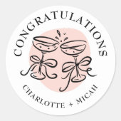 お祝い モダン ドゥードル ラウンドシール (正面)