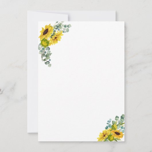 お祝い！ユーカリとひまわりのパーティー受付 招待状 (裏面)