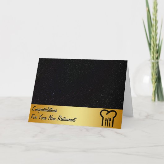 お祝い レストラン 新しい名刺 カード (正面)