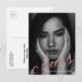 お祝い ローズゴールド ホリデー シーズンポストカード (正面/裏面)