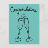 お祝い ワインボトル イラスト 落書き ポストカード (正面)