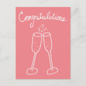 お祝い ワインボトル イラスト 落書き ポストカード (正面)