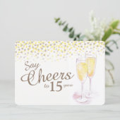 お祝い ワインボトル 15周年 招待状 (スタンド正面)