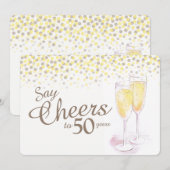 お祝い ワインボトル 50周年 招待状 (正面/裏面)