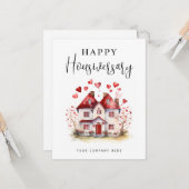 お祝い！住まい購入記念日の不動産 カード (正面/裏面インサイチュ)