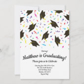 お祝い 卒業パーティー カラフル 招待状 (正面)