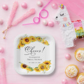 お祝い 向日葵 花 秋 ブライダルシャワー ペーパープレート (パーティー)