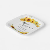 お祝い 向日葵 花 秋 ブライダルシャワー ペーパープレート (傾斜あり)