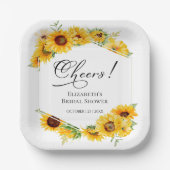 お祝い 向日葵 花 秋 ブライダルシャワー ペーパープレート (正面)