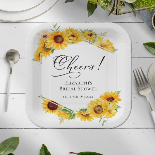 お祝い 向日葵 花 秋 ブライダルシャワー ペーパープレート