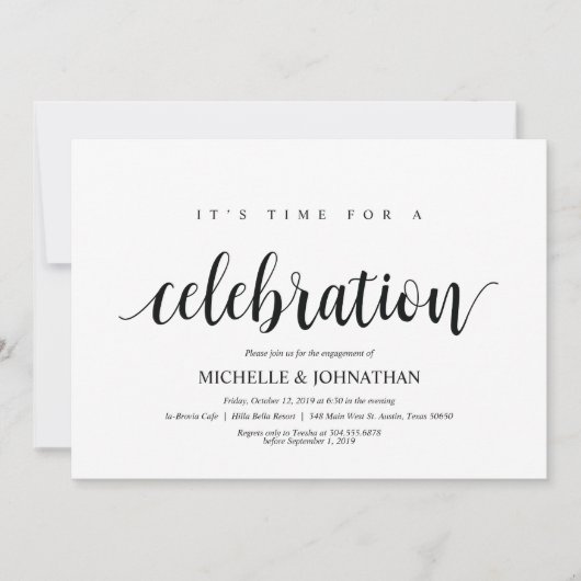 お祝い、婚約パーティ招待状 招待状 (正面)