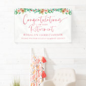 お祝い 定年 お花トロピカル スクリプト おめでとうございます 横断幕 (インサイチュ)