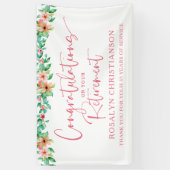 お祝い 定年 お花トロピカル スクリプト おめでとうございます 横断幕 (縦)