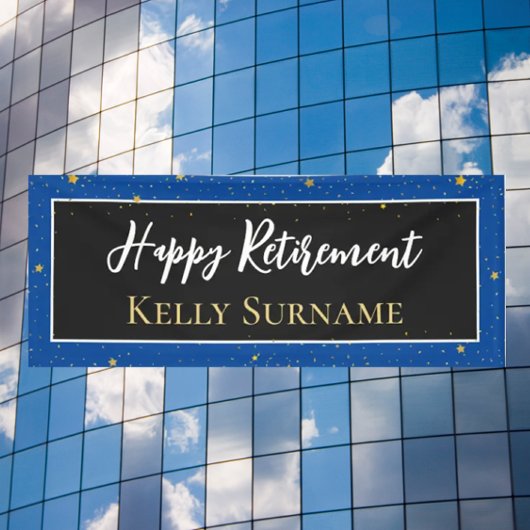 お祝い!幸福な退職バナー 横断幕