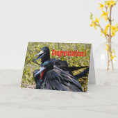 お祝い、愛のFrigatebirds カード (黄色い花)
