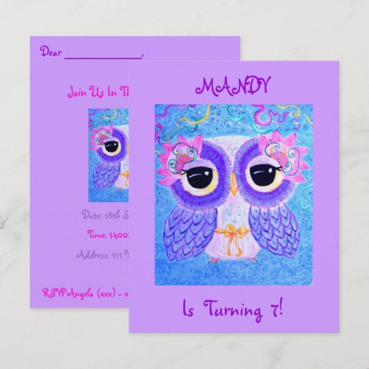 お祝い 招待状 (正面/裏面)