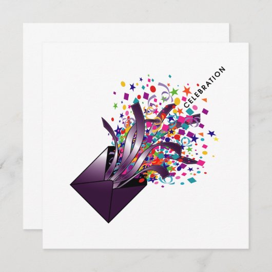 お祝い 招待状 (正面/裏面)