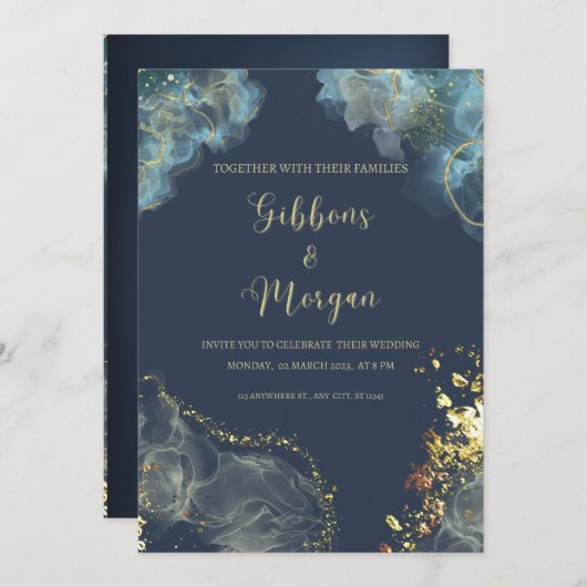 お祝い 招待状 (正面/裏面)