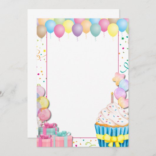 お祝い 招待状 (正面/裏面)