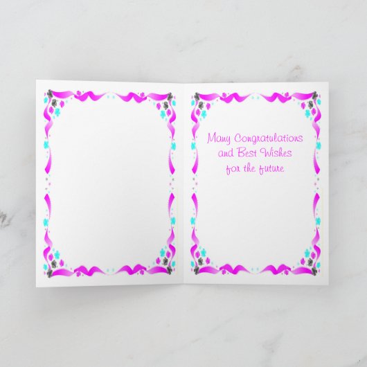 お祝い、教会 カード (内部)