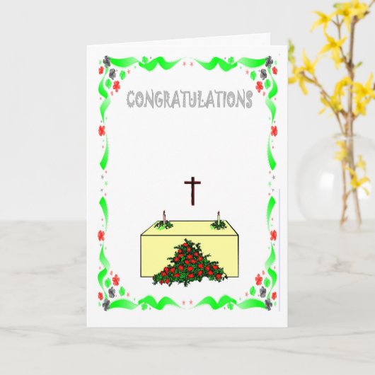 お祝い、教会 カード (黄色い花)