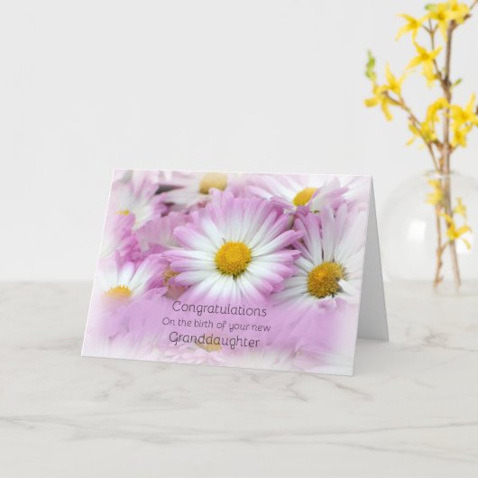 お祝い、新しい孫娘 カード (黄色い花)