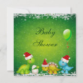 お祝い！新しく生まれた赤ちゃん恐竜のベビーシャワー 招待状 (裏面)