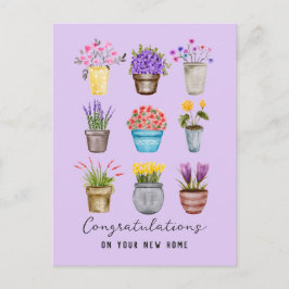 お祝い 新居 おしゃれな鉢植えの花 ポストカード