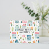 お祝い！特別な家の記念日 不動産 ポストカード (スタンド正面)