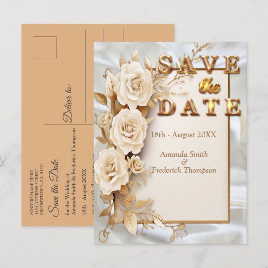 お祝い(白い花絹のまわりに) 案内ポストカード (正面/裏面)