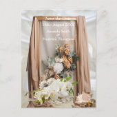 お祝い(白い花絹のまわりに) 案内ポストカード (正面)