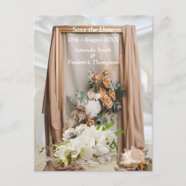 お祝い(白い花絹のまわりに) 案内ポストカード