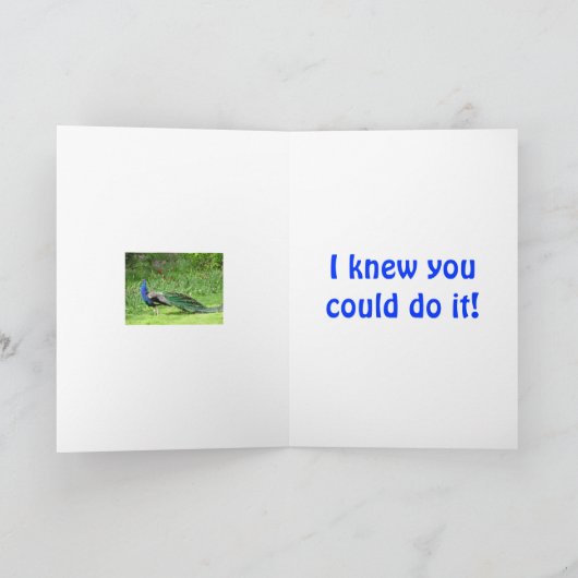 お祝い、"私をPeacocとして誇りを持ったにさせました カード (内部)