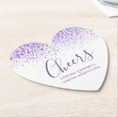 お祝い 紫 現代アート 水彩の点 ペーパーコースター (アングル)