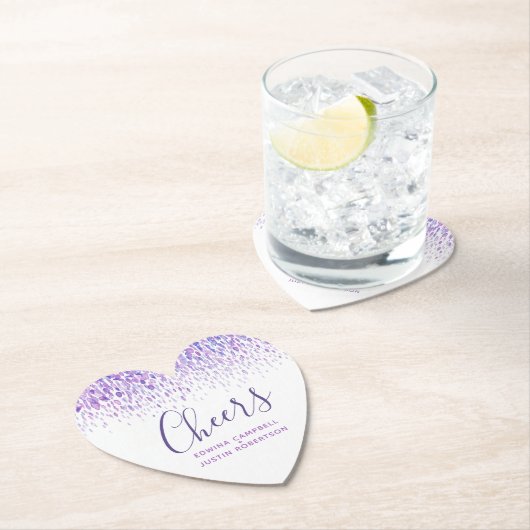 お祝い 紫 現代アート 水彩の点 ペーパーコースター (インサイチュ)