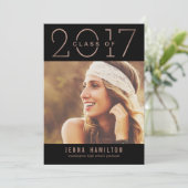 お祝い！編集可能なカラー卒業お知らせ 案内状 (スタンド正面)