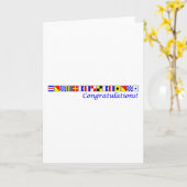 お祝い! 航海のな旗のアルファベット カード (黄色い花)