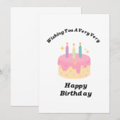 お祝い 誕生日 ケーキ グリーティング カード 陽気な (正面/裏面)