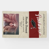 お祝い 赤い卒業パーティー写真 横断幕 (横)