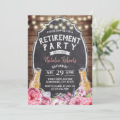 お祝い 退職 ラスティック フラワー ビール パーティー 招待状 (スタンド正面)