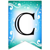 お祝い – 青とティール（緑がかった色） バンティングフラッグ (第1の旗)