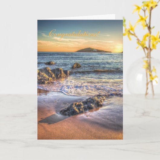 お祝い- BanthamからのBurghの島 カード (黄色い花)