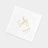 お祝い Sixty | 現代的な大人の60歳誕生日パーティー 箔ナプキン (左)