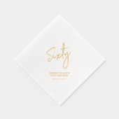 お祝い Sixty | 現代的な大人の60歳誕生日パーティー 箔ナプキン (右)