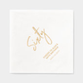 お祝い Sixty | 現代的な大人の60歳誕生日パーティー 箔ナプキン (正面)